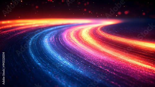 Radiant Neon Waves: A Colorful Abstract Light Show for Graphic Backgrounds