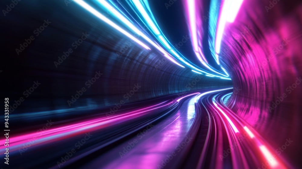 Neon Infinity, vibrant light trails weave through a futuristic tunnel, creating an abstract spectacle of color and motion that evokes a sense of endless possibility. Neon Infinity, vibrant light trails weave through a futuristic tunnel, creating an abstract spectacle of color and motion that evokes a sense of endless possibility.