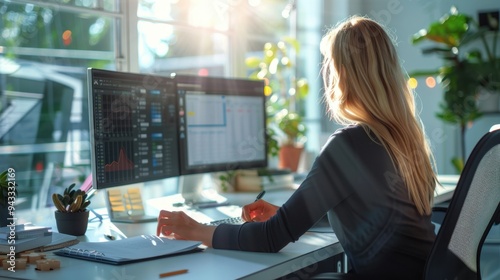 The professional woman at desk