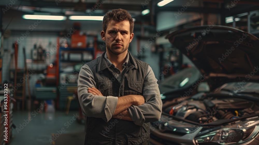 the mechanic in garage the mechanic in garage