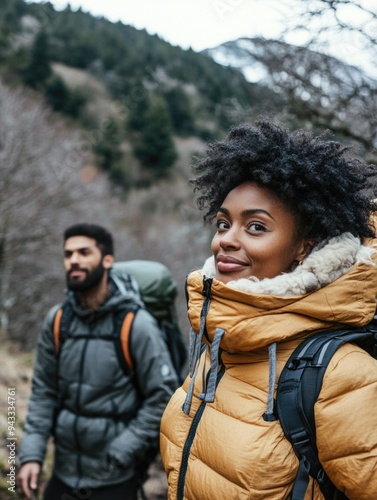 Exploring Hikers in Winter Gear