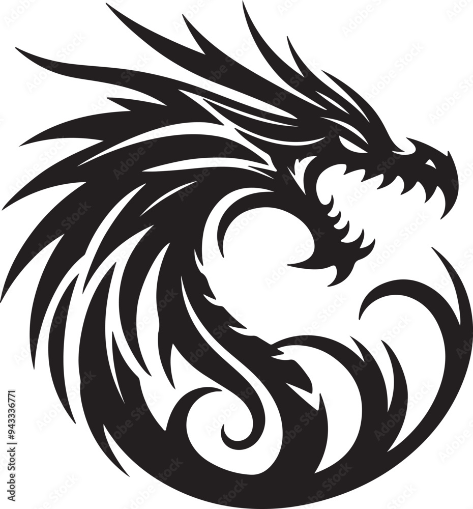 Dragon silhouette design Dragon silhouette design