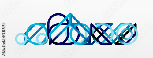 Abstract background - colorful geometric shapes composition made of lines. Technology or business digital template