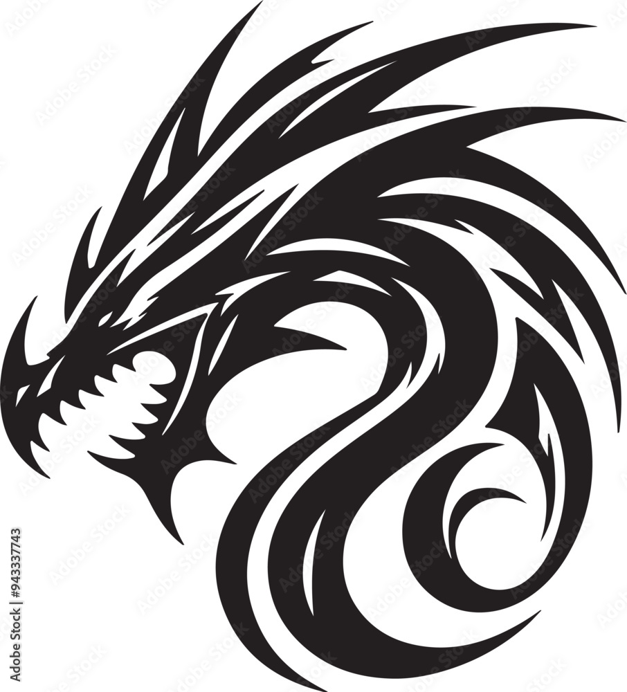 Dragon silhouette design Dragon silhouette design