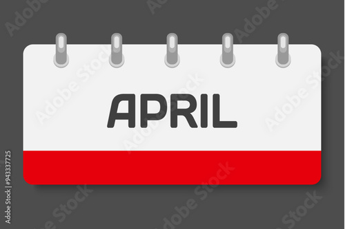 Vector template icon page calendar, month April