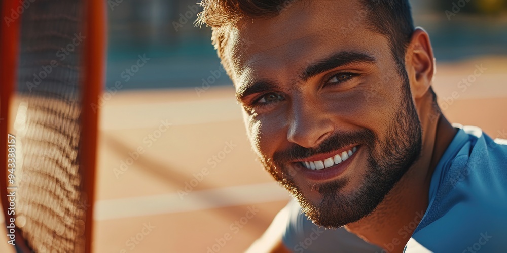 Athlete with Tennis Racket, Posing Athlete with Tennis Racket, Posing