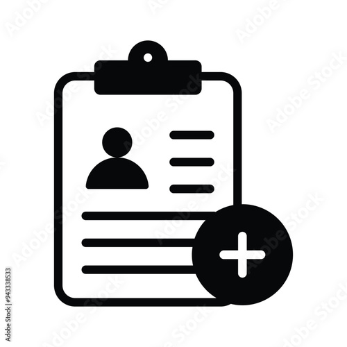 Icon representing medical information, featuring healthcare symbols and informational elements