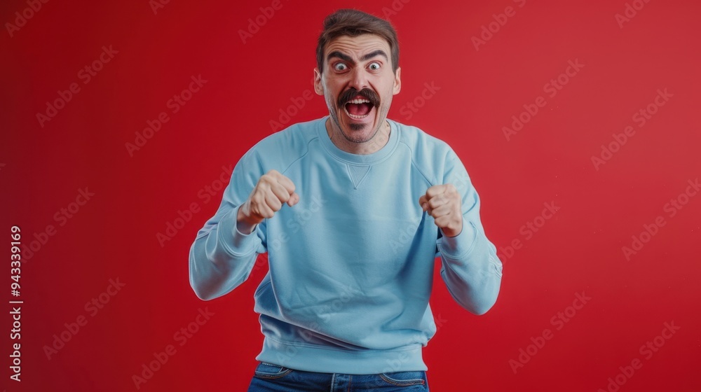 The man in blue sweater The man in blue sweater