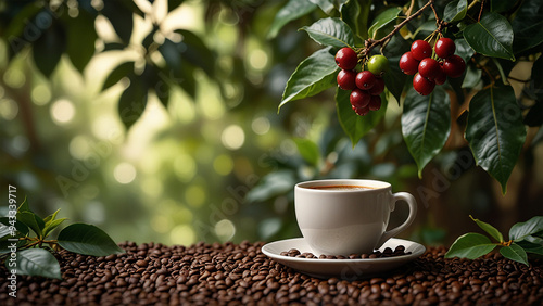 Elegant Coffee Beans and Cup Backgrounds for Stunning Designs | Rustic Coffee Beans and Cup Stock Images for Creative Projects | Premium Coffee Beans and Cup Backgrounds for Eye-Catching Visuals