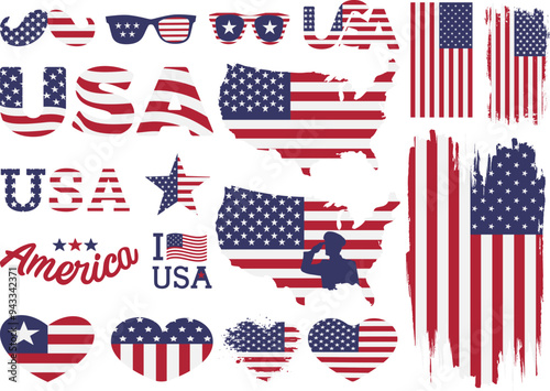 USA Flag Original Digital Designs for Printing or Cutting