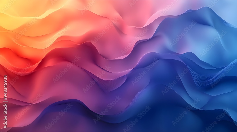 Obraz premium Abstract Gradient Waves Background, Digital Art, Modern Design