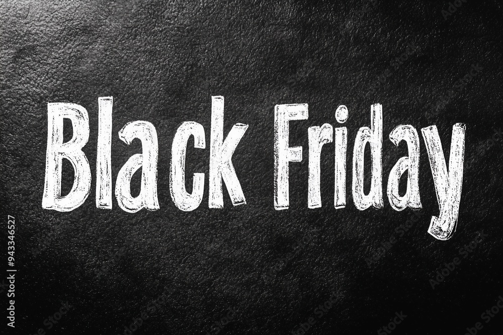 Obraz premium Black Friday special promotions written in chalk on a blackboard