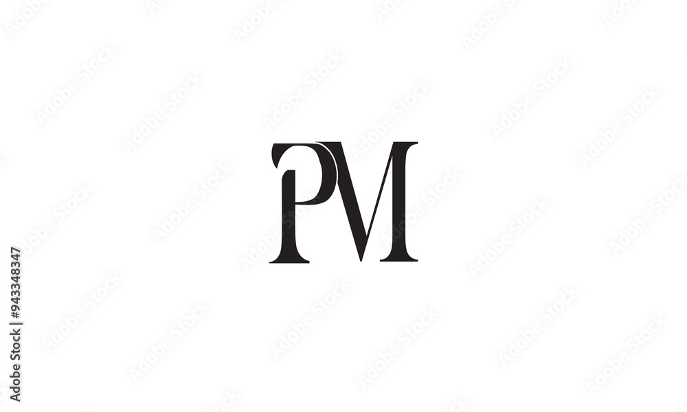 PM, MP, M, P Abstract Letters Logo Monogram PM, MP, M, P Abstract Letters Logo Monogram