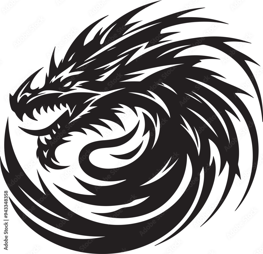 Dragon silhouette design