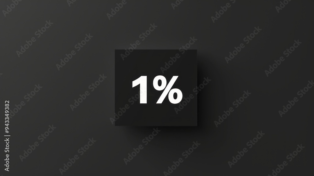A black and white square with the number 1 on it A black and white square with the number 1 on it