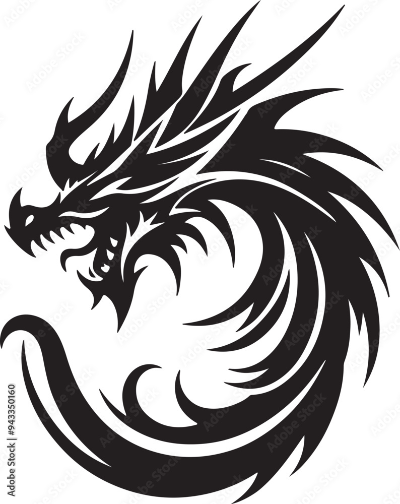 Dragon silhouette design Dragon silhouette design