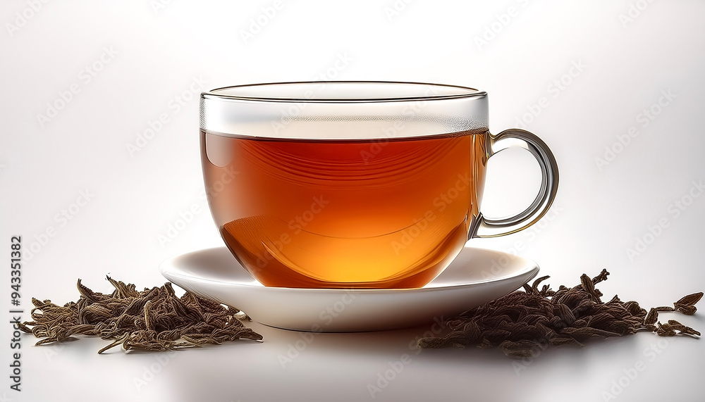 tea in a cup on a white background tea in a cup on a white background