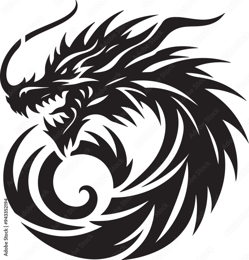 Dragon silhouette design Dragon silhouette design