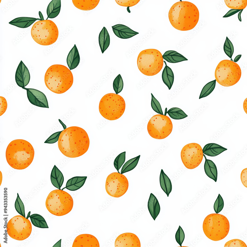 Seamless, Orange pattern, Hand-drawn oranges, Minimalist design, Green leaves, Realistic colors, Simple drawing, White background, Negative space, Decorative design, Vector pattern, Nature inspired, D Seamless, Orange pattern, Hand-drawn oranges, Minimalist design, Green leaves, Realistic colors, Simple drawing, White background, Negative space, Decorative design, Vector pattern, Nature inspired, D