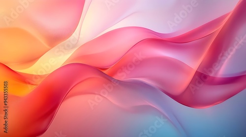 Wallpaper Mural Abstract Pink and Orange Waves Background Torontodigital.ca