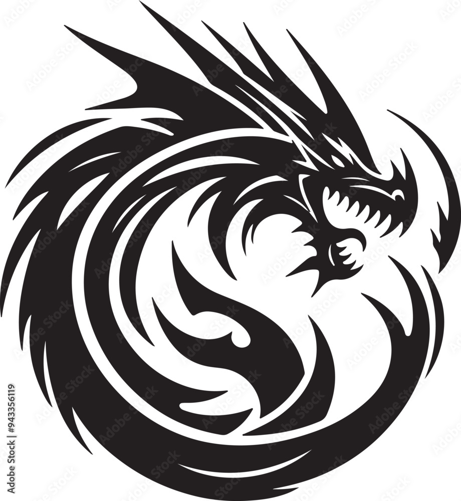 Dragon silhouette design Dragon silhouette design