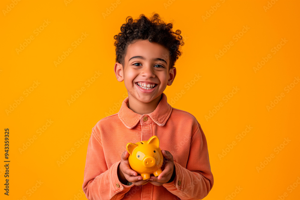 little boy holding a piggy bank, financial literacy for kids