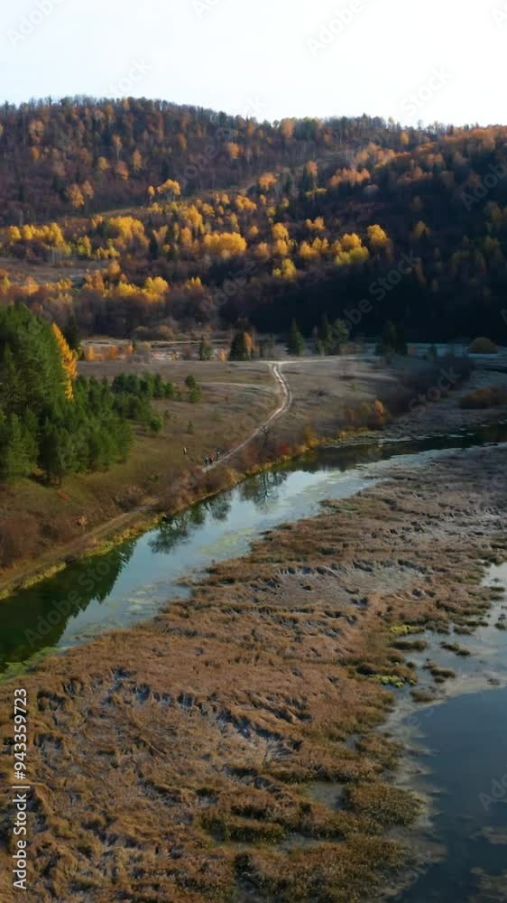Aerial view of mountain during autumn Aerial view of mountain during autumn