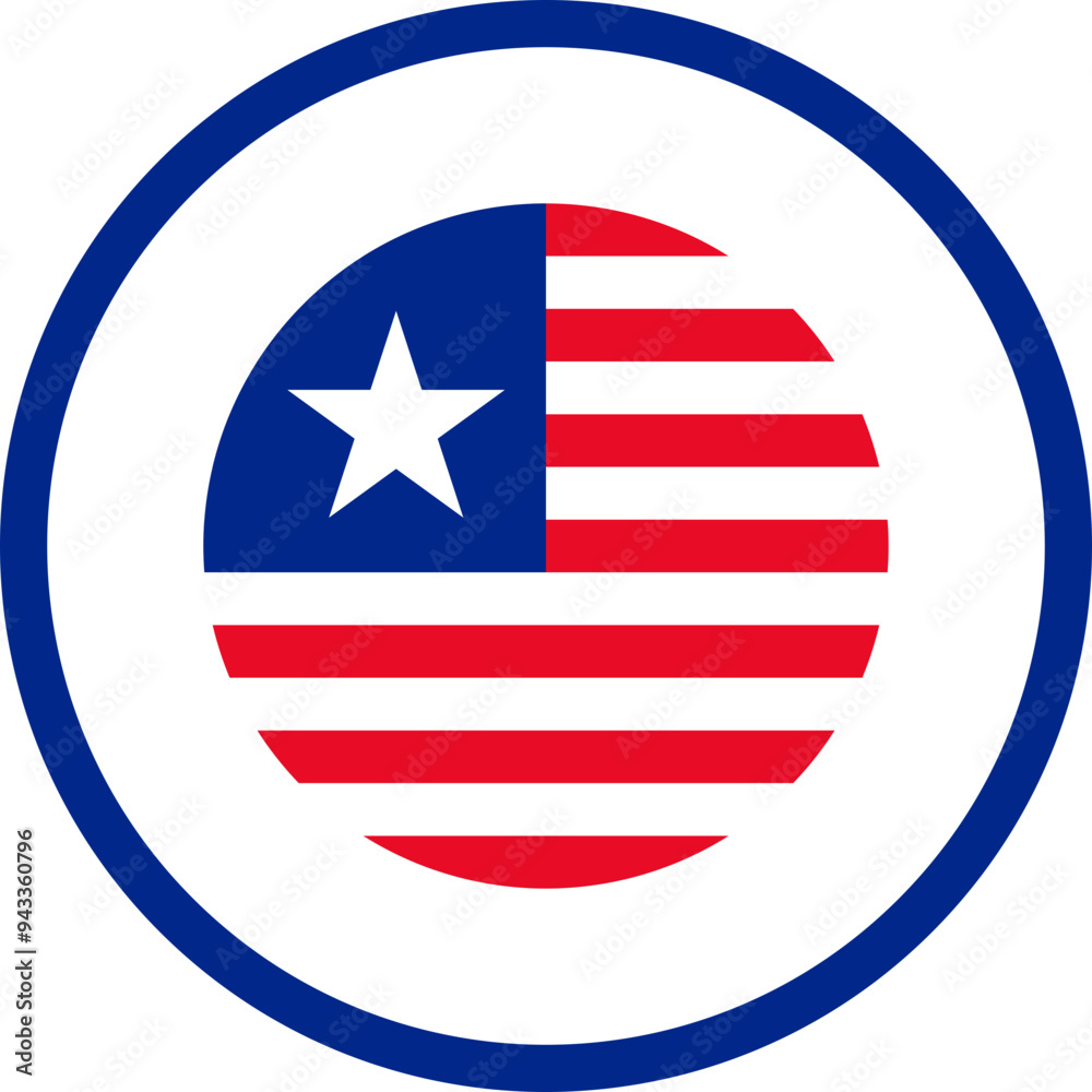 American sticker. Flat style. USA label. American sticker. Flat style. USA label.