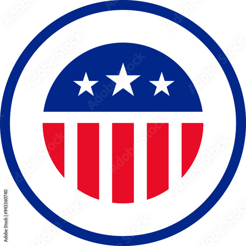 USA label. American sticker. Flat style.