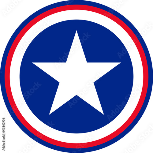 Patriotic badge. USA emblem. Captain america shield.