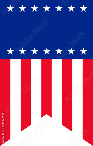 USA banner. American flag. Flat style.