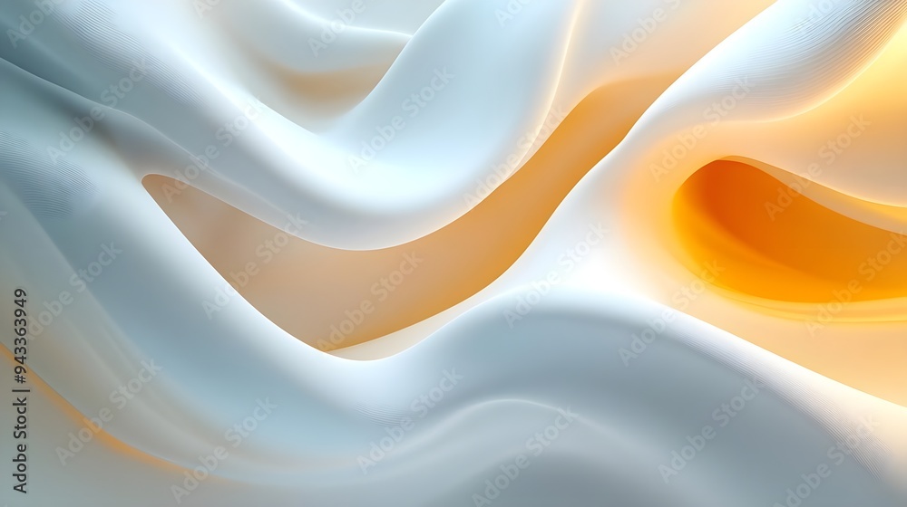 Obraz premium Abstract White and Orange Wavy Background