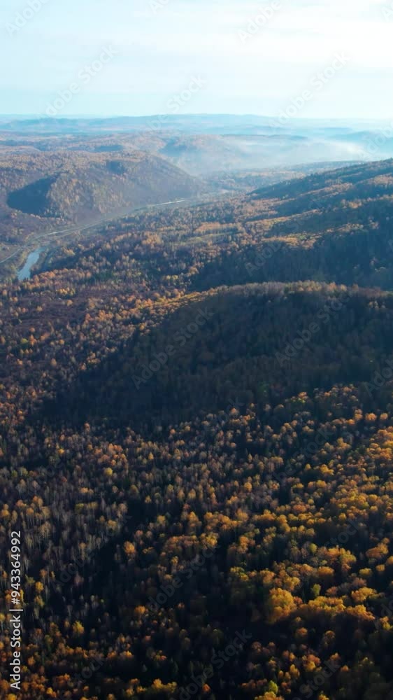 Aerial view of mountain during autumn Aerial view of mountain during autumn