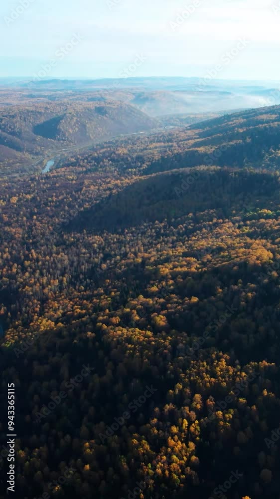 Aerial view of mountain during autumn Aerial view of mountain during autumn