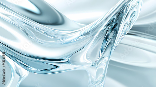 Translucent Elegance: White and Light Blue Glass Light Background in 8K Detail
