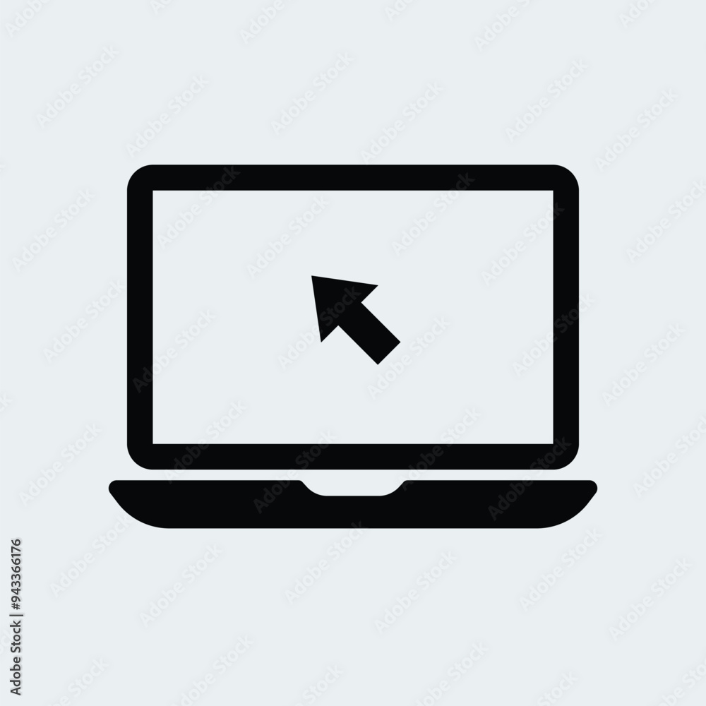 Laptop with cursor simple icon stock illustration Laptop with cursor simple icon stock illustration