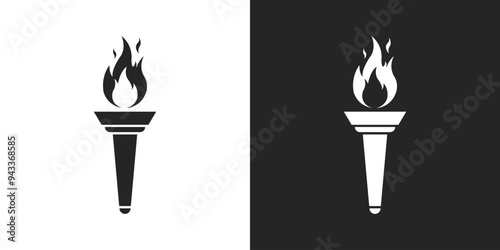 Sports fire torch sign icon vector design