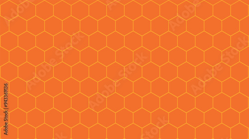 Pattern with honeycombs in orange color. Seamless honeycombs. Colors are easily edited.
