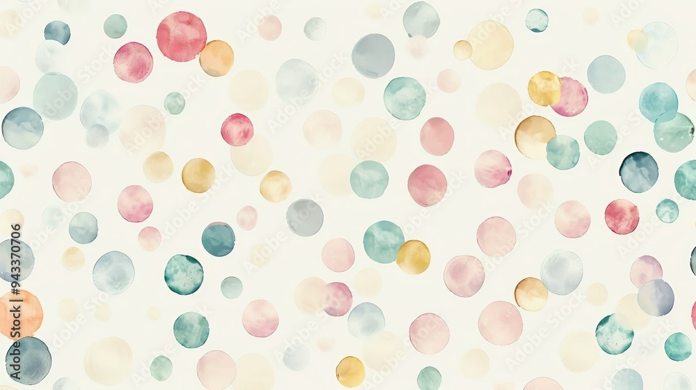 Watercolor circles on white
