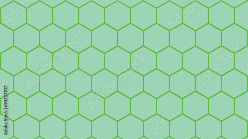 Pattern with honeycombs in green color. Seamless honeycombs. Colors are easily edited. 