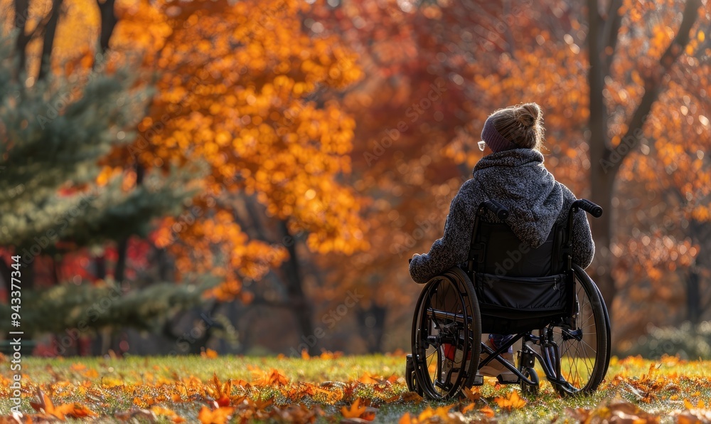 Black disabled woman in wheelchair meditating outdoors in lotus position. Breathing fresh air. Wellness mental health in african american females with disabilities Black disabled woman in wheelchair meditating outdoors in lotus position. Breathing fresh air. Wellness mental health in african american females with disabilities