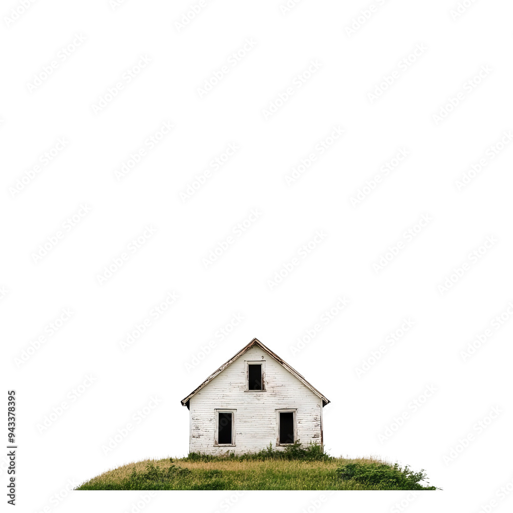 A charming white house on a lush green hill A charming white house on a lush green hill