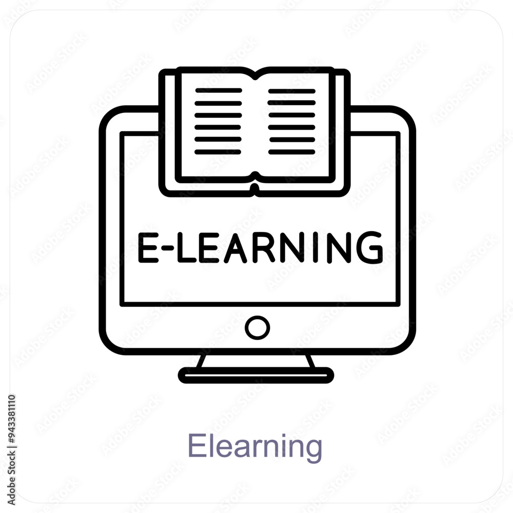 E Learning and education icon concept
