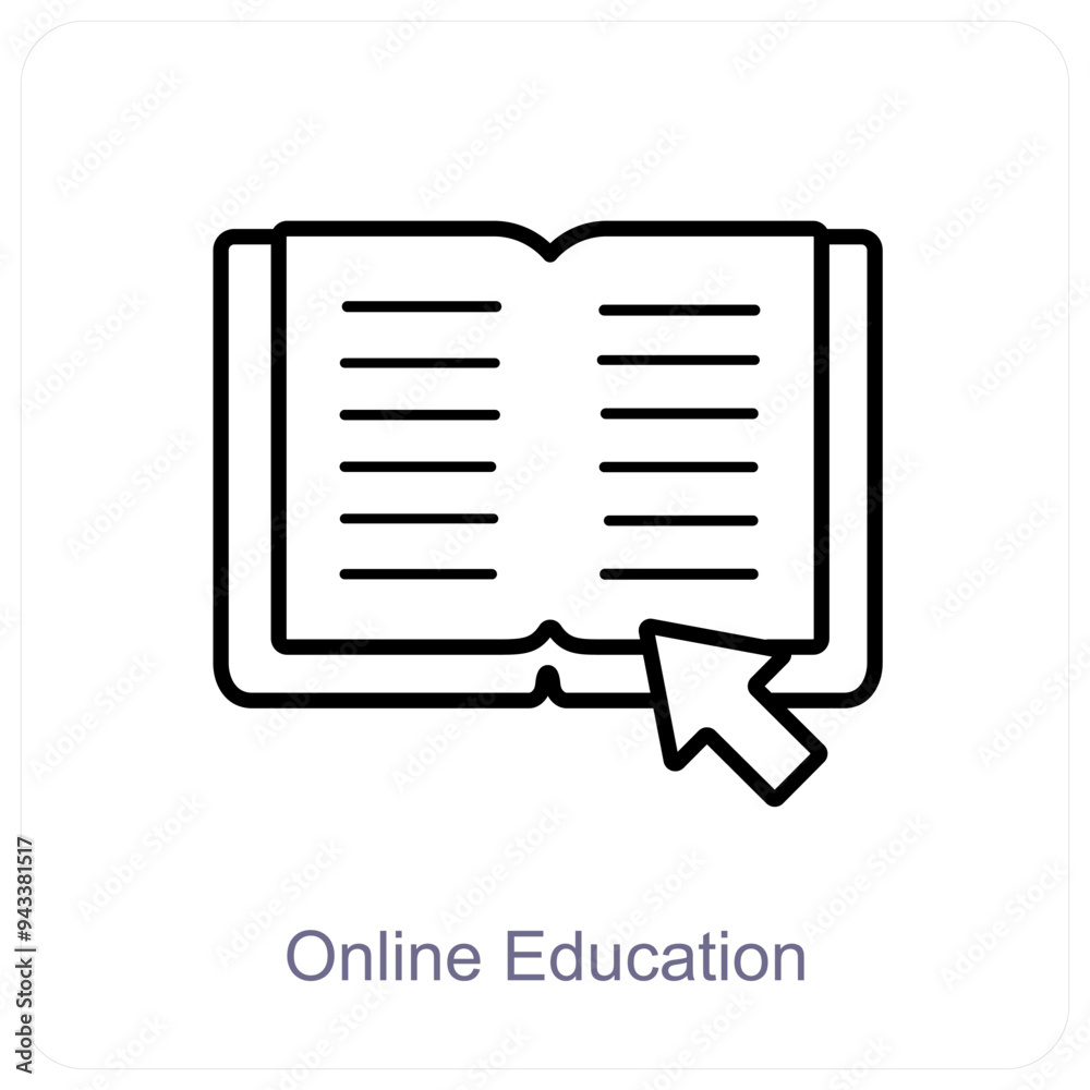 Online Education and education icon concept Online Education and education icon concept