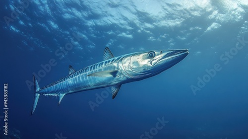 Wallpaper Mural Wahoo Fish Swimming in the Deep Blue Ocean Torontodigital.ca