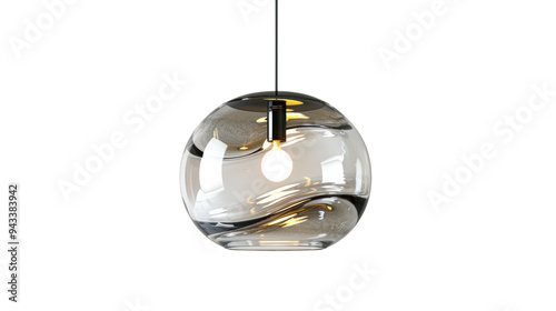 Glass ceiling light, isolated