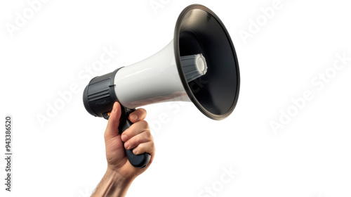Male hand holding a megaphone