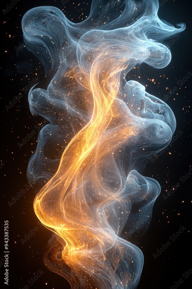 Abstract orange and blue smoke Abstract orange and blue smoke