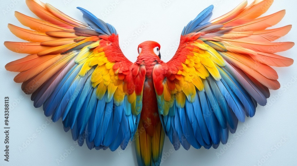 Obraz premium Colorful parrot with wings spread open Generative AI