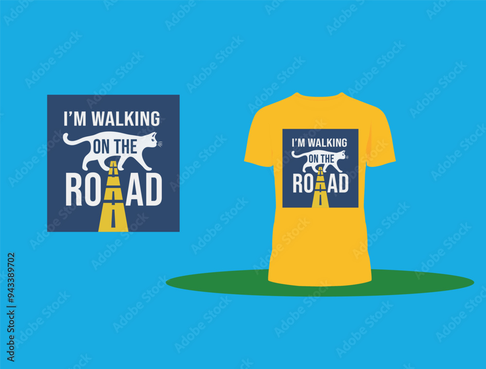 T shirt Design cat image with typography funny traffic sign with cat T shirt Design cat image with typography funny traffic sign with cat